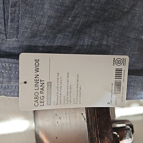 NWT Athleta // Linen wide leg pant size 2 - Picture 4 of 6